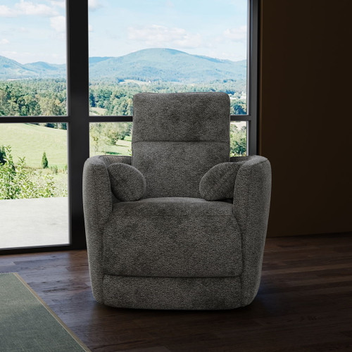 Milan - Swivel Recliner With Manual Footrest - Gray