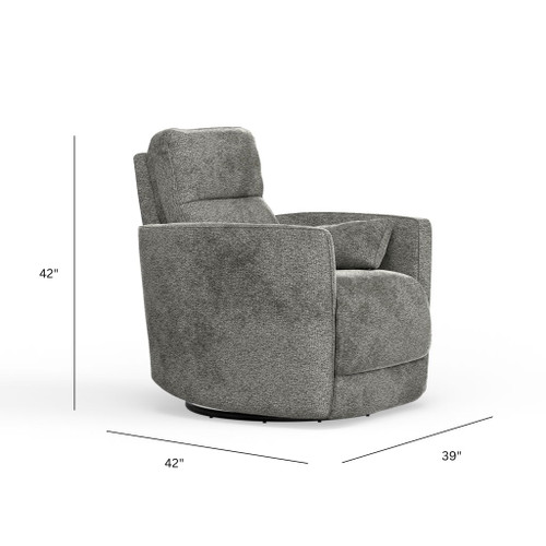 Milan - Swivel Recliner With Manual Footrest - Gray