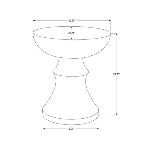 Round Accent Table, Indoor Outdoor - Black