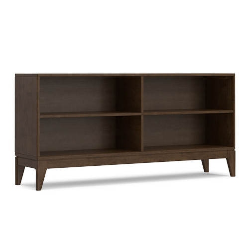 Harper - 4 Shelf Low Bookcase - Walnut Brown