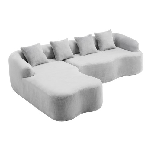 Modular L-Shape Sectional Sofa With Curved Chaise