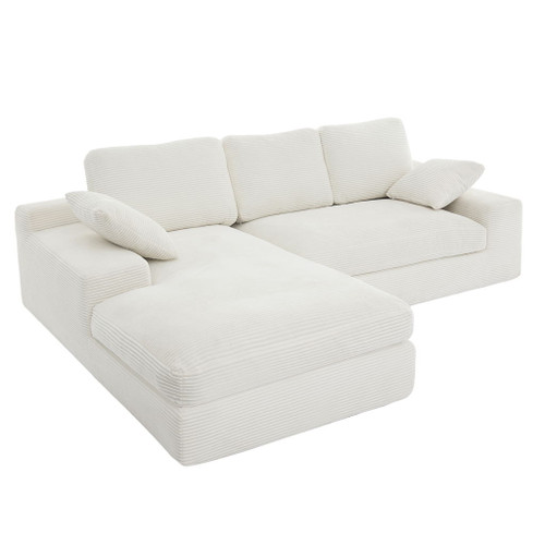 Compressed Sofa With 3 Back Cushions, 2 Throw Pillows