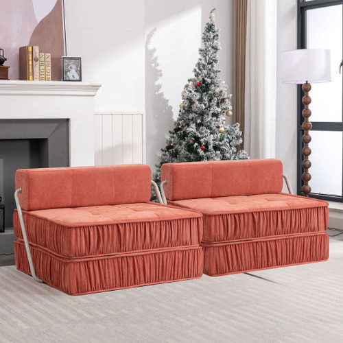 Folding Sofa With Removable Back Cushion, Convertible Futon Sleeper Chair