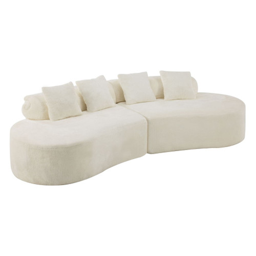 Modern Curved Sofa With Pillows