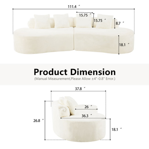 Modern Curved Sofa With Pillows