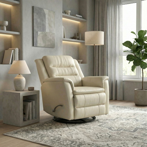 Swivel Recliner With Manual Adjustable Footrest