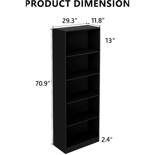 5 Tier Bookshelf Storage Cabinet With Anti-Tip Kit