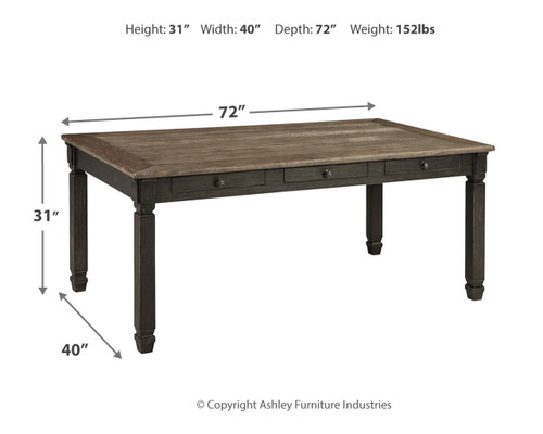 Tyler Creek - Rectangular Dining Room Table - Black / Gray