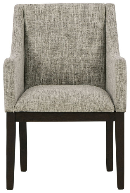 Burkhaus - Dining UPH Arm Chair (Set of 2) - Beige / Dark Brown
