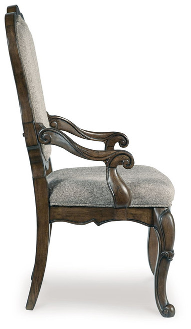Maylee - Dining Upholstered Arm Chair (Set of 2) - Dark Brown