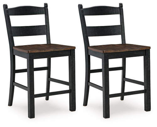 Valebeck - Barstool (Set of 2) - Black / Brown