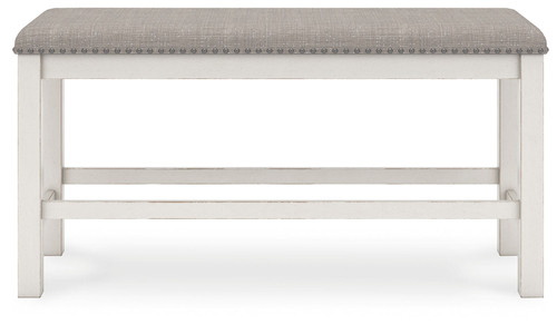 Robbinsdale - Dbl Counter Height Upholstered Dining Bench - Antique White