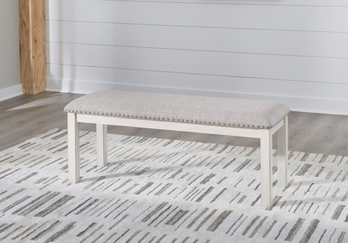 Robbinsdale - Large Upholstered Dining Room Bench - Antique White
