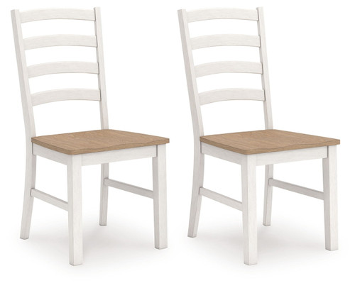 Purlaney - Dining Room Side Chair (Set of 2) - Antique White / Natural