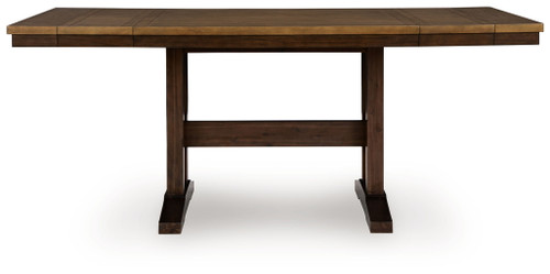 Rylandeen - Rectangular Dining Room Counter Height Extension Table - Light Brown / Dark Brown