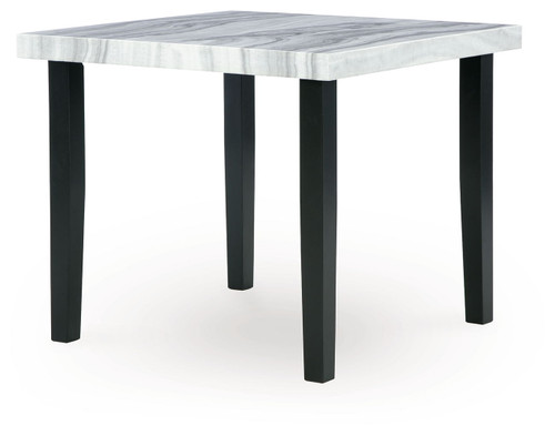 Mervannie - Square Dining Room Counter Table - Gray / Black