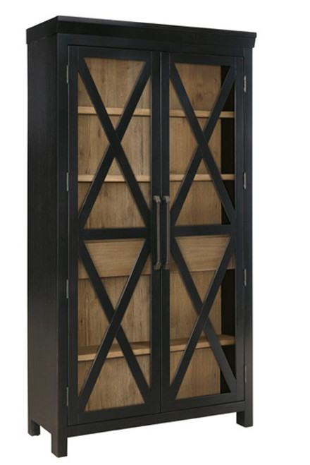 Ridgester - Display Cabinet - Light Brown / Black