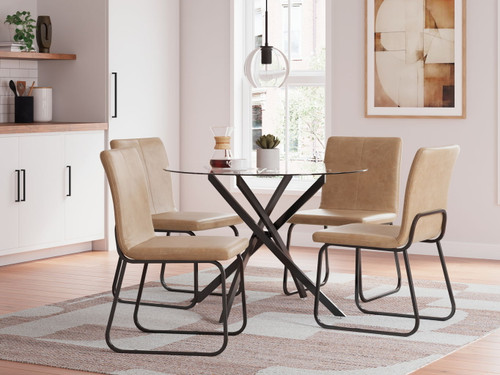 Pharwynn - 5 Pc. - Dining Room Table, 4 Side Chair - Black