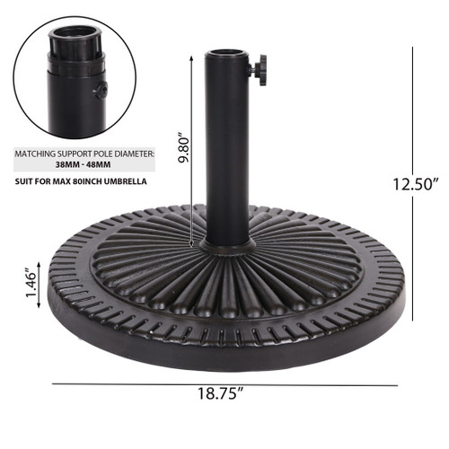 Resin Umbrella Base - Black Rock