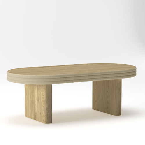 Oval Fluted Coffee Table - Natural