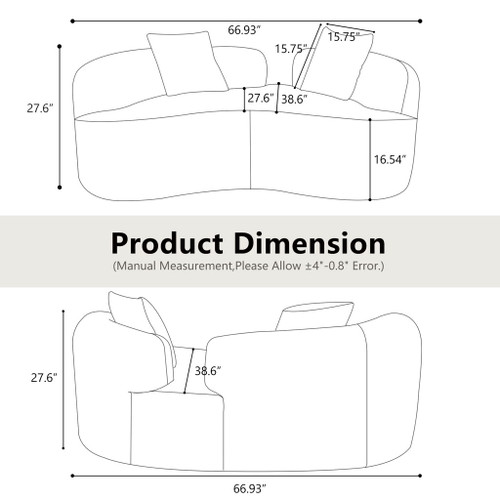 Modern Curved Loveseat