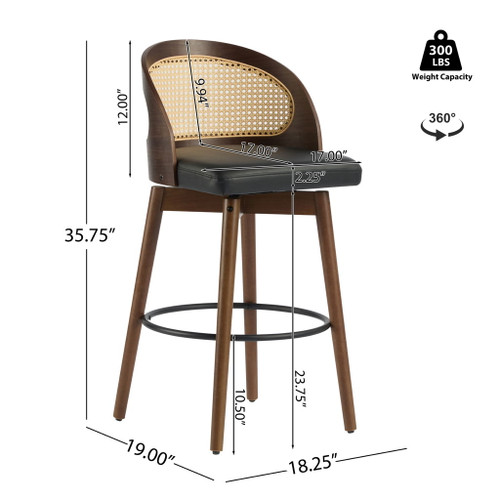 Como - Indoor Wood Barstool (Sey of 2)