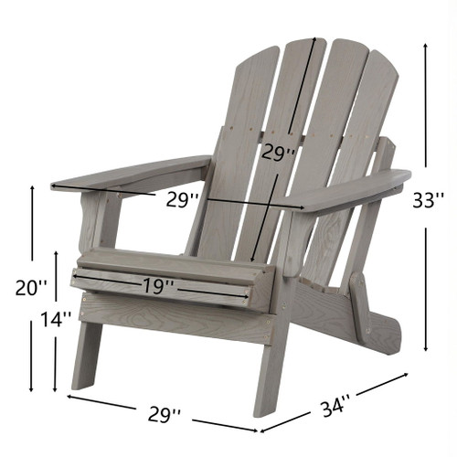 Oversize Outdoor Folding Adirondack Chair - Gray