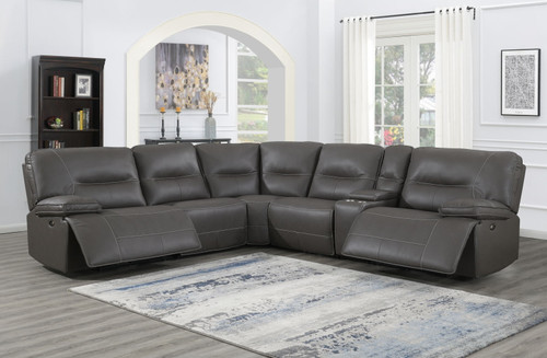 Ellery - 6 Piece Power Reclining Sectional - Brown