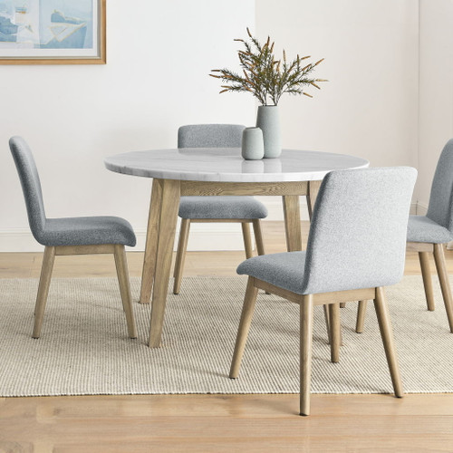 Vida - Round 5 Piece Dining Set - Light Brown
