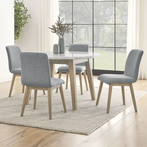 Vida - Round 5 Piece Dining Set - Light Brown