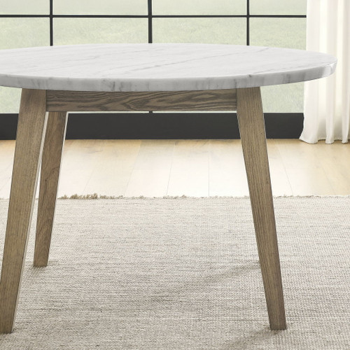 Vida - Marble Top Round Dining Table - White