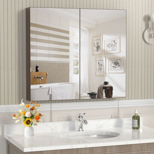 Medicine Cabinet, Wall Mounted Bathroom Mirror With Storage