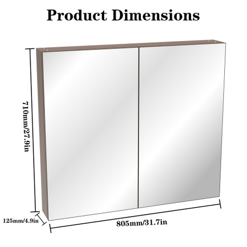 Medicine Cabinet, Wall Mounted Bathroom Mirror With Storage