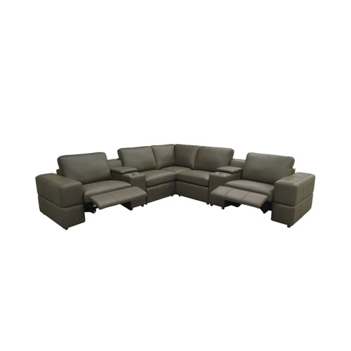 Upholstered Large Arms Sectional With Recliner Seats