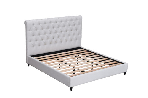 Colton Queen Luxury Linen Upholstered Platform Bed