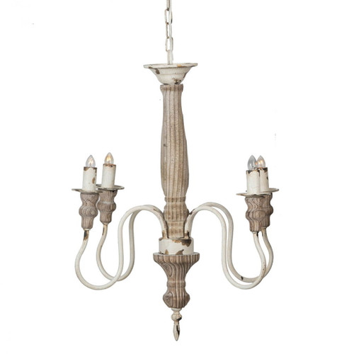 4 Light Chandelier, Hanging Light Fixture With Adjustable Chain For Kitchen, Bulb Not Included - Cream White