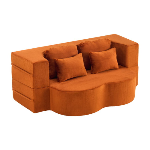 Modern Floor Sofa With 4 Pillows