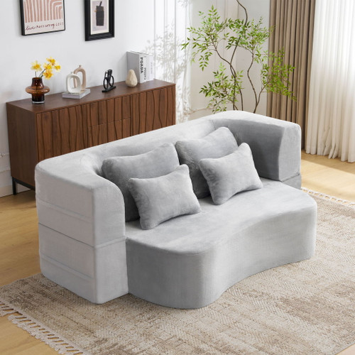 Modern Floor Sofa With 4 Pillows