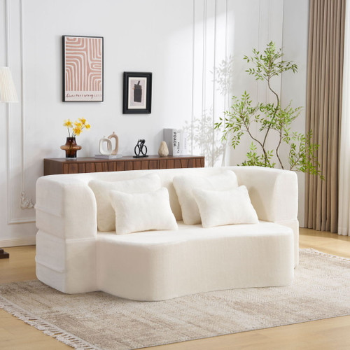 Modern Floor Sofa With 4 Pillows