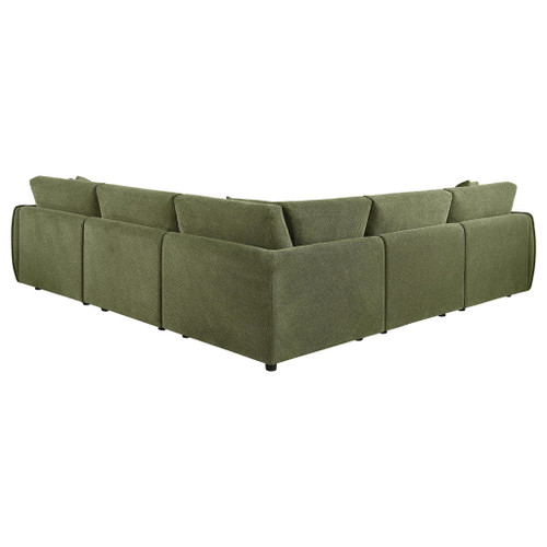Elysia 5-piece Chenille Upholstered Modular Sectional Sofa Green