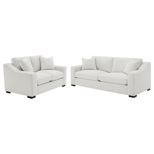 Ashlyn 2-piece Upholstered Track Arm Sofa Set Sand