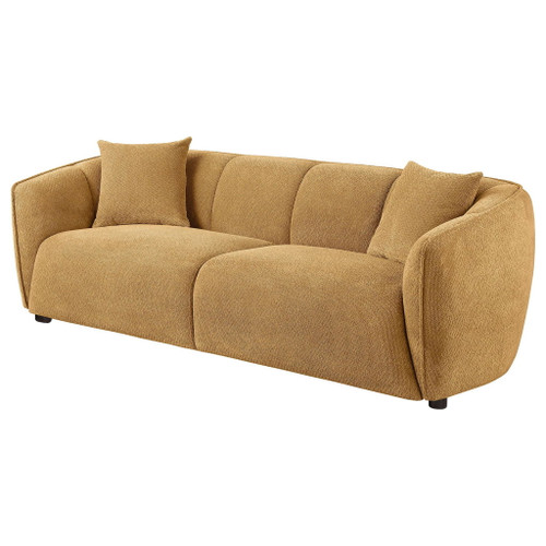 Aleisha Chenille Upholstered Sofa Mustard Yellow