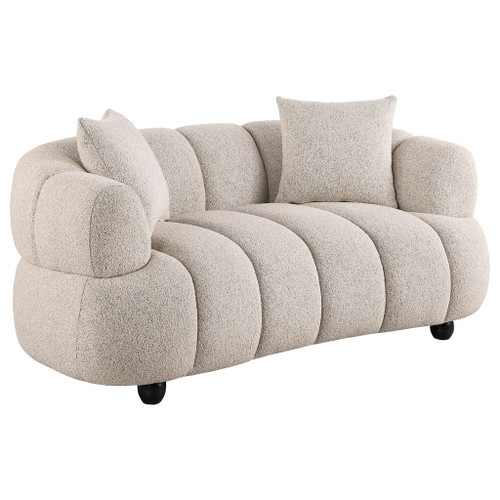 Whitney Contemporary Channel Tufted Boucle Upholstered Loveseat