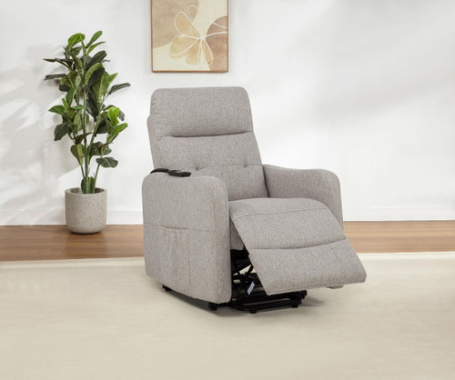 Dayes Upholstered Power Lift Recliner Chair Taupe