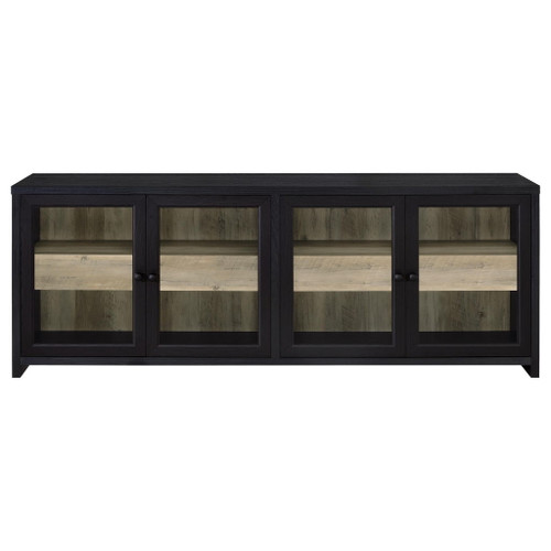Denison 79-inch 4-door TV Stand Media Console Black