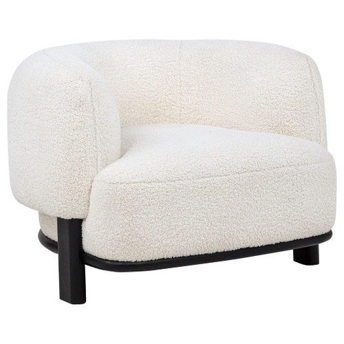 Lawler Upholstered Barrel Back Accent Chair Ivory and Black
