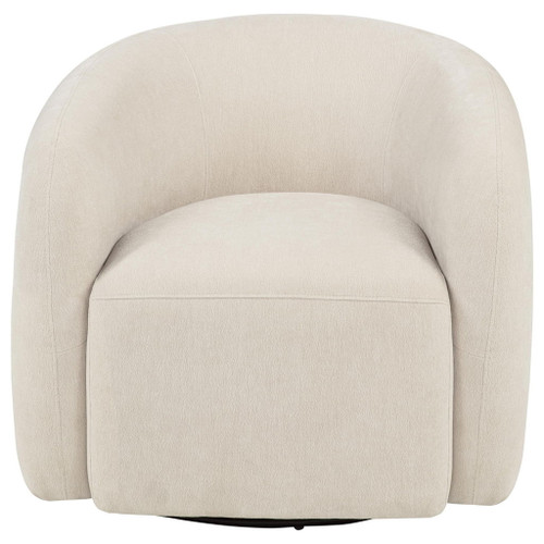 Gerley Faux Sherpa Chenille Upholstered Swivel Accent Chair Beige