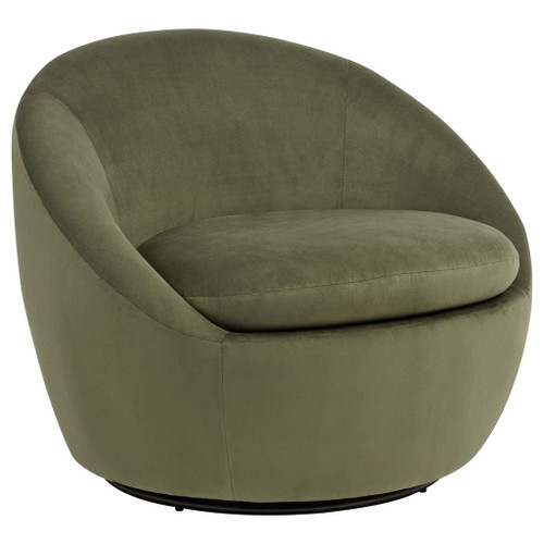 Myernick Velvet Upholstered Swivel Accent Chair Olive