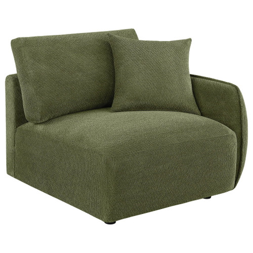 Elysia Chenille Upholstered Modular RAF Chair Green