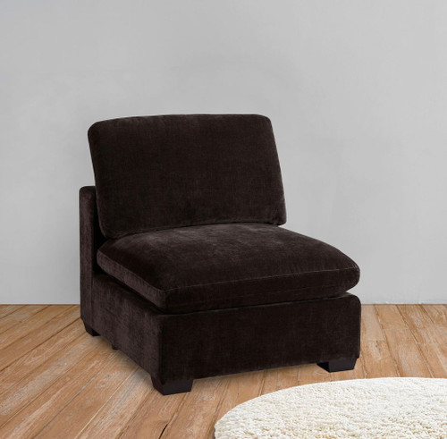 Lakeview Upholstered Armless Chair Dark Chocolate